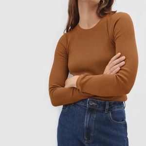Everlane S Waffle Knit Long Sleeve Shirt
